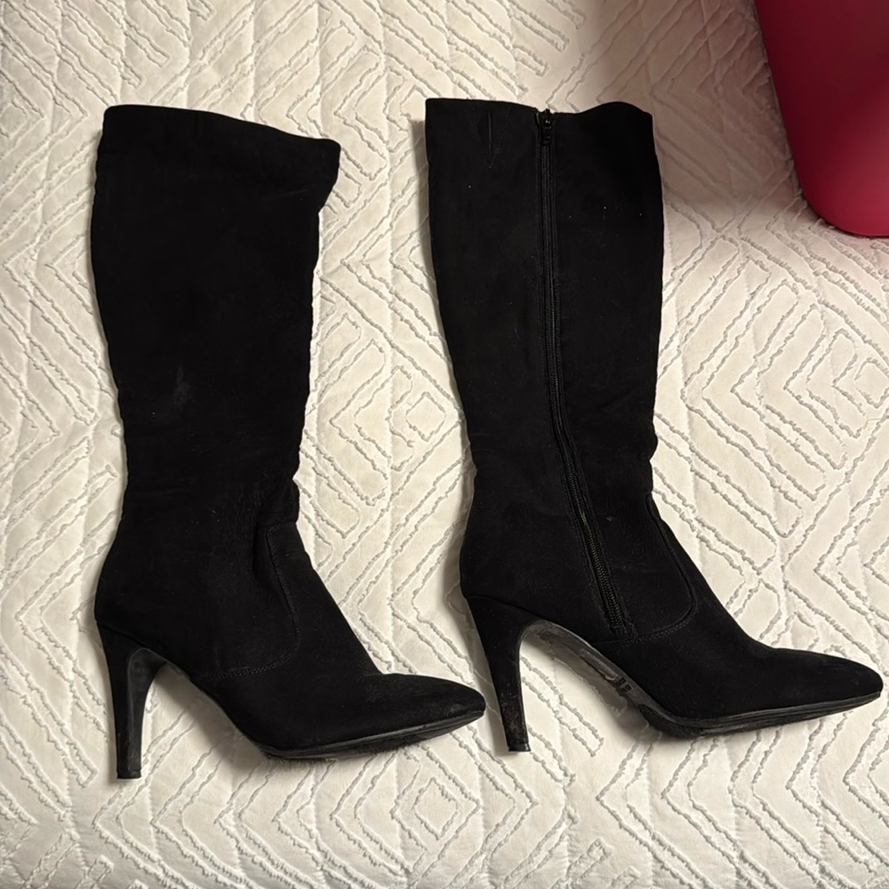 Black Tall Heeled Booties